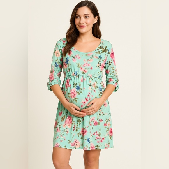 FLORAL MATERNITY DRESS - Picture 1 of 6